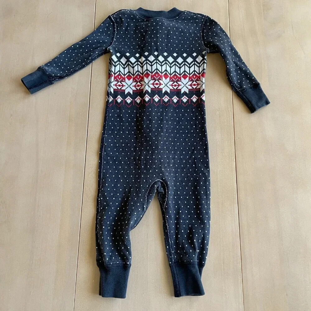 Hanna Andersson Baby Zip Sleeper, Heritage Fairisle‎ In Black - Sz 6-12 Months